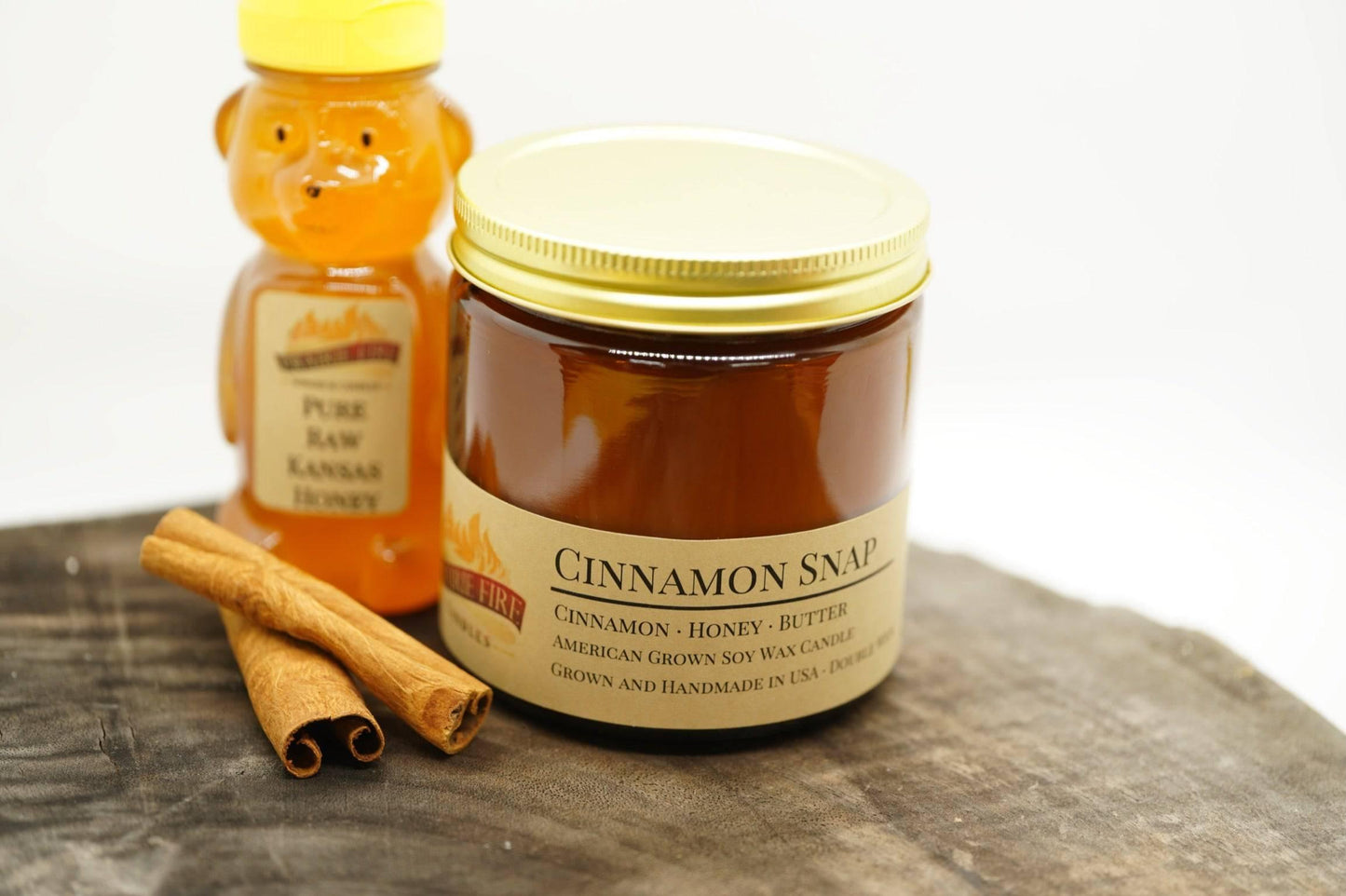 Cinnamon Snap Soy Wax Candle | 16 oz Double Wick Amber Apothecary Jar-1