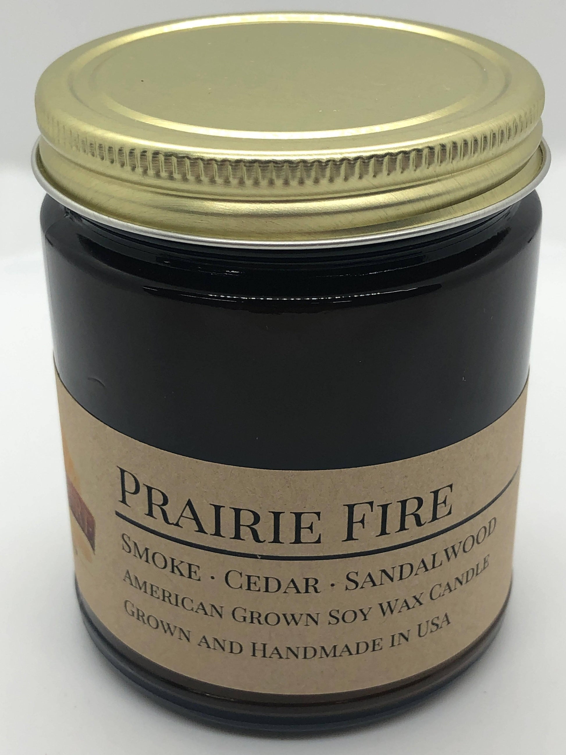 Prairie Fire Soy Wax Candle | 9 oz Amber Apothecary Jar-4