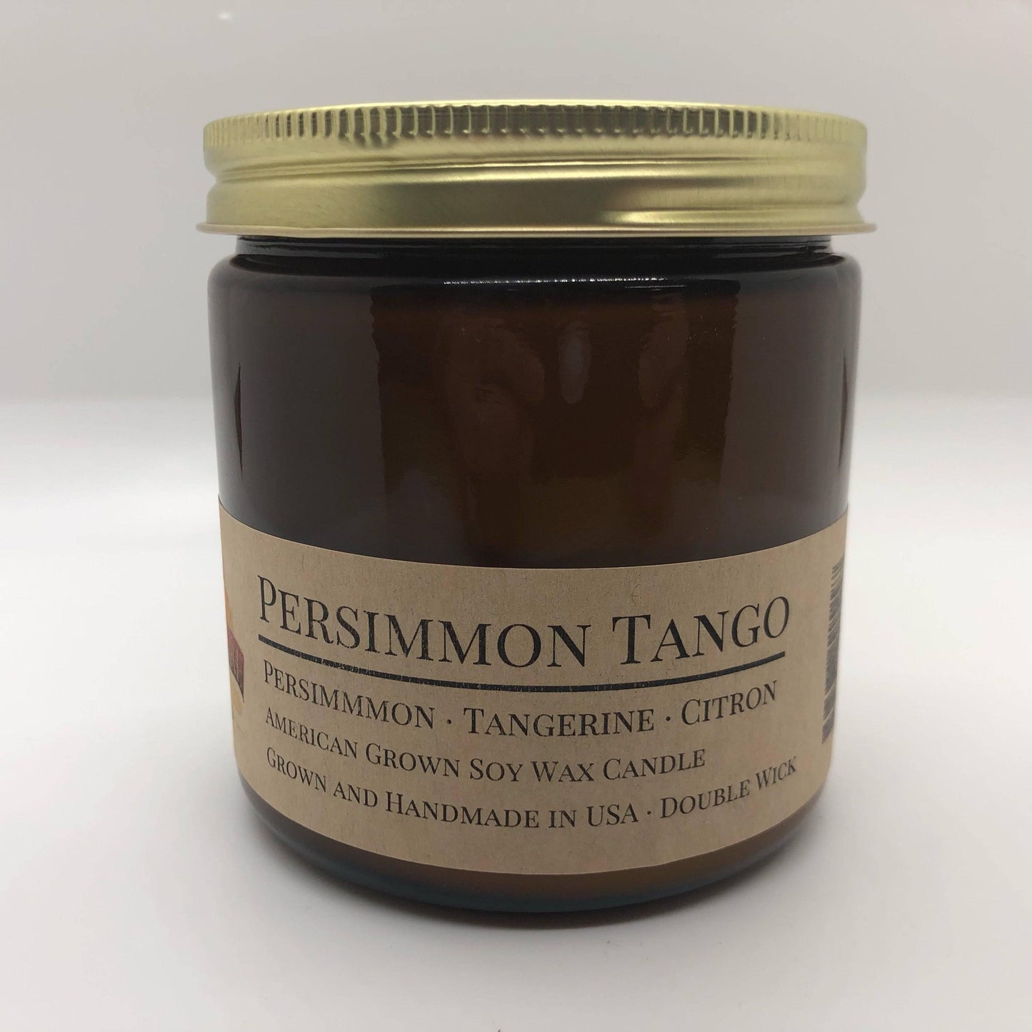 Persimmon Tango Soy Wax Candle | 16 oz Double Wick Amber Apothecary Jar-0