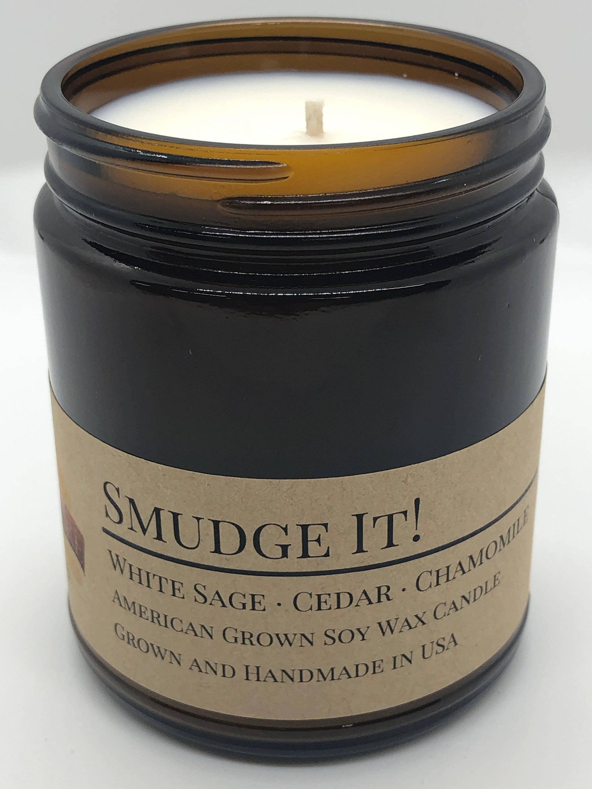 Smudge It! Soy Wax Candle | 9 oz Amber Apothecary Jar-3