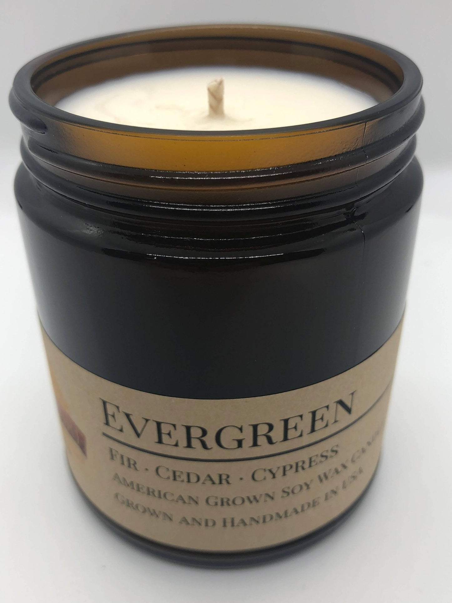 Evergreen Soy Wax Candle | 9 oz Amber Apothecary Jar-2