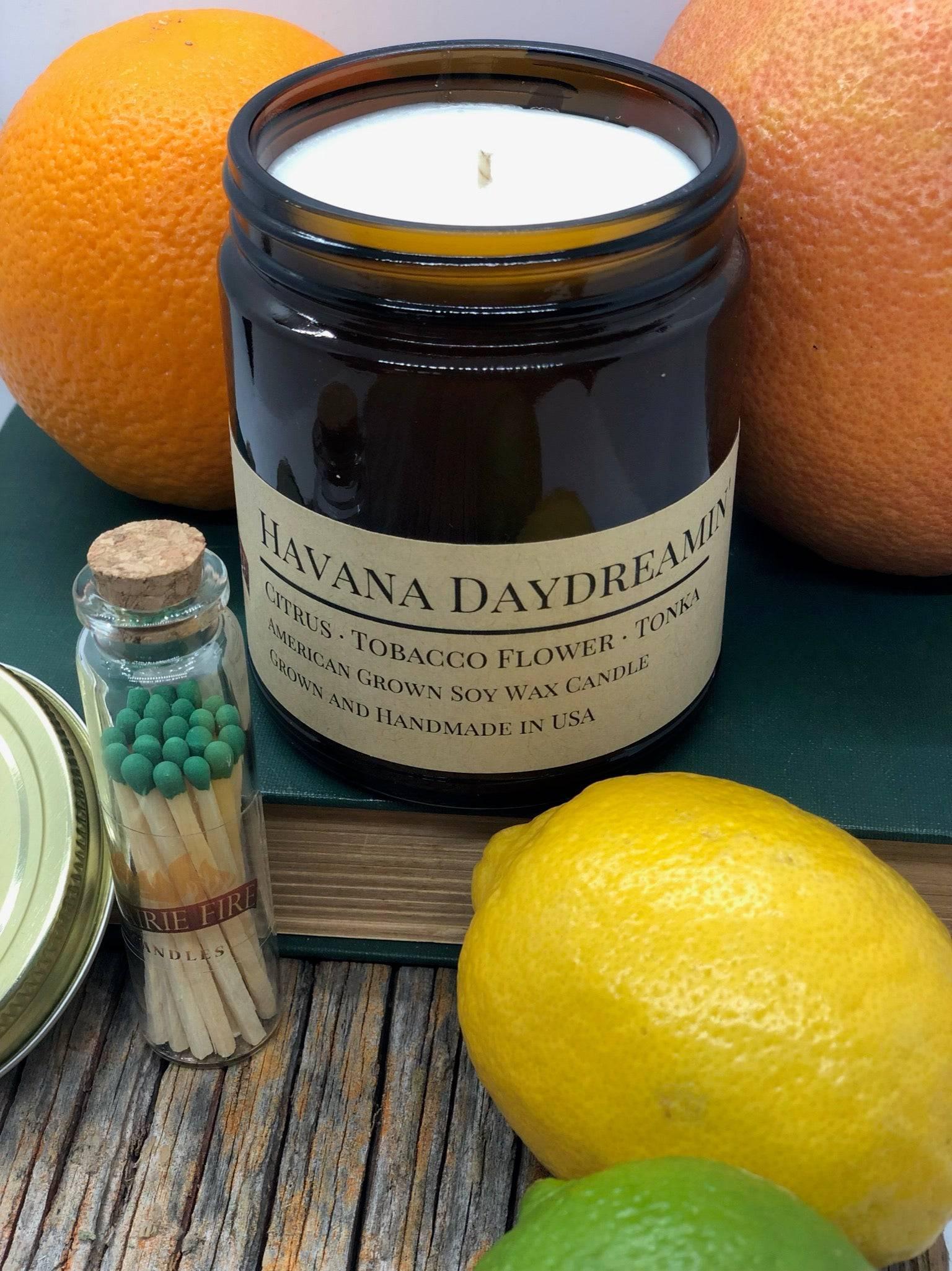 Havana Daydreamin' Soy Wax Candle | 9 oz Amber Apothecary Jar-0