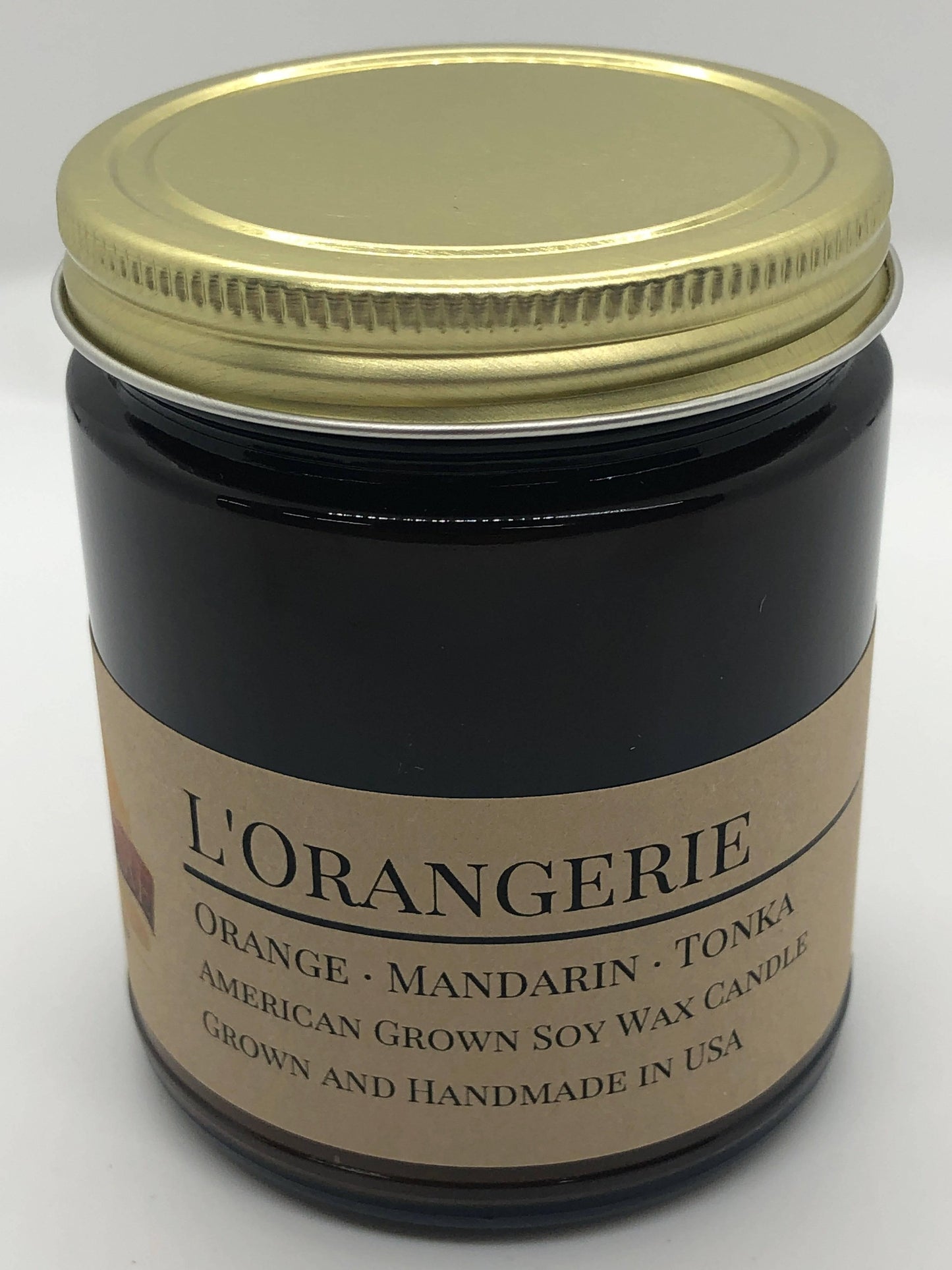 L'Orangerie Soy Wax Candle | 9 oz Amber Apothecary Jar-4