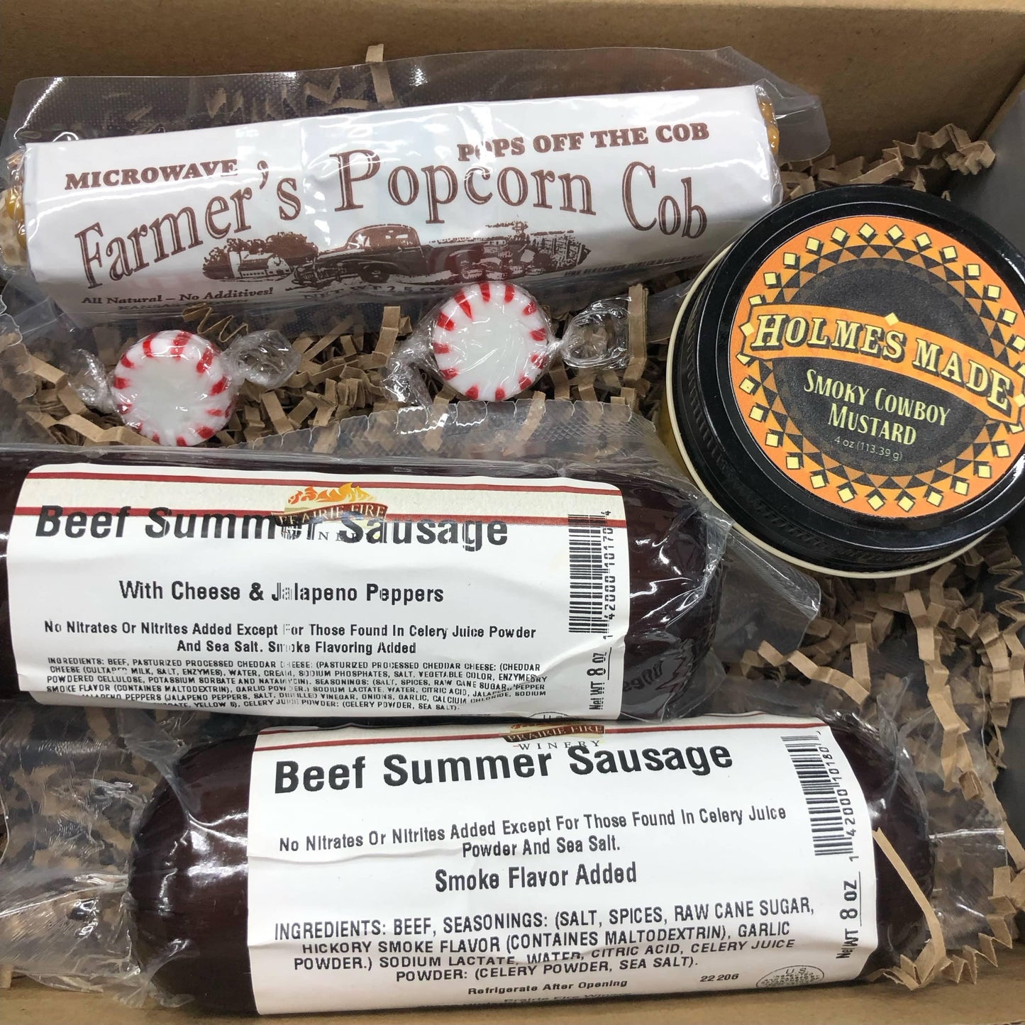 The Kansan Gift Set - Kansas Beef Summer Sausage Gift Box - Basket-0