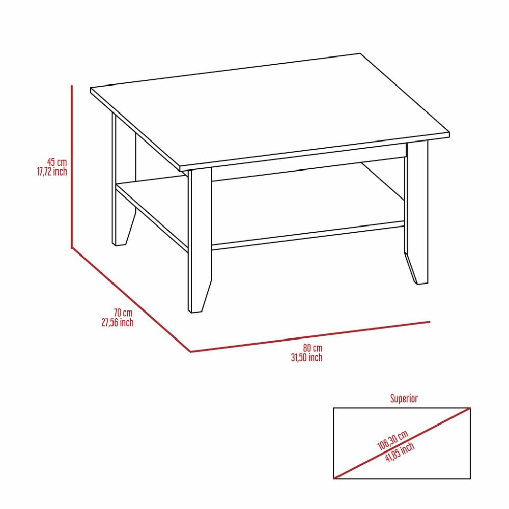 Coffee Table San Jose, One Shelf, Black Wengue Finish-7