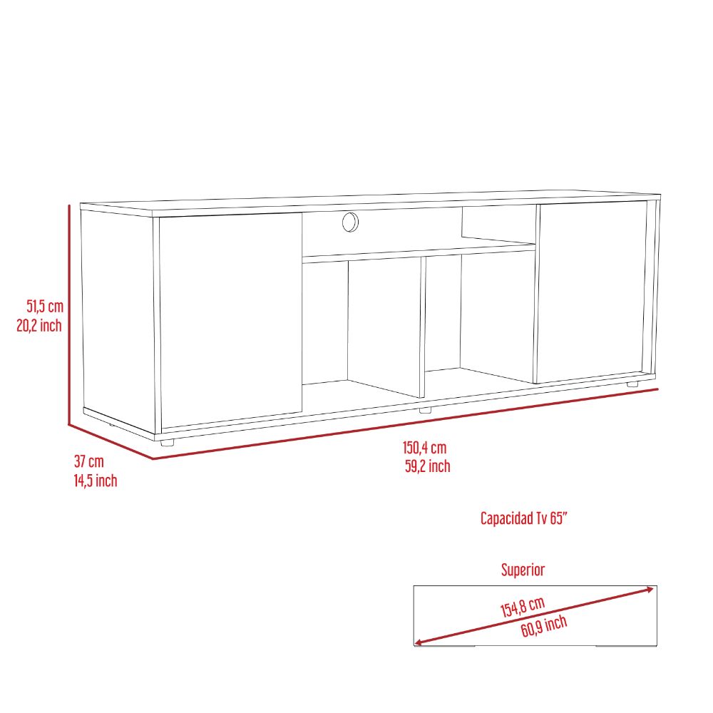 Tv Stand for TV´s up 60" Tucson, Four Shelves, Black Wengue Finish-8