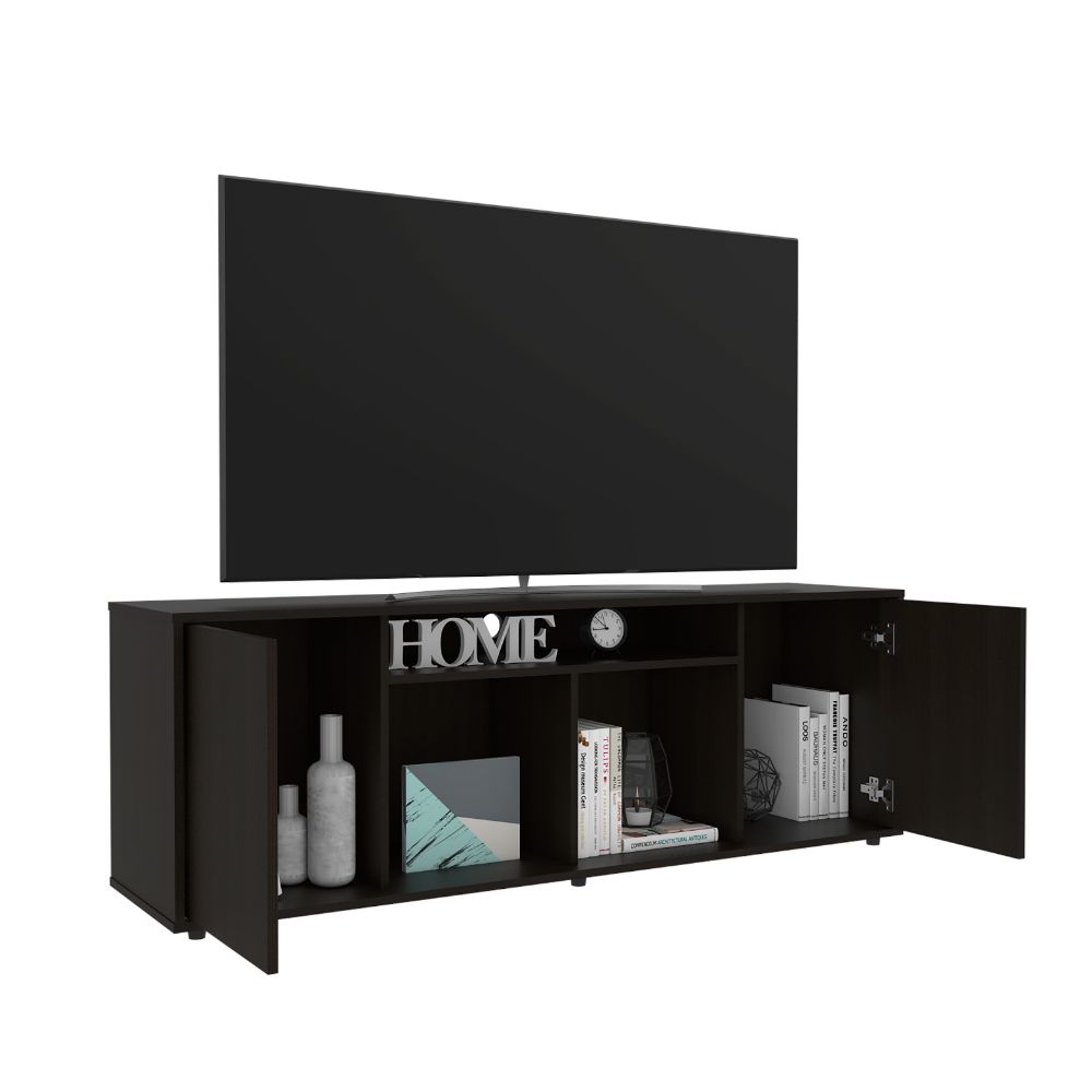 Tv Stand for TV´s up 60" Tucson, Four Shelves, Black Wengue Finish-4