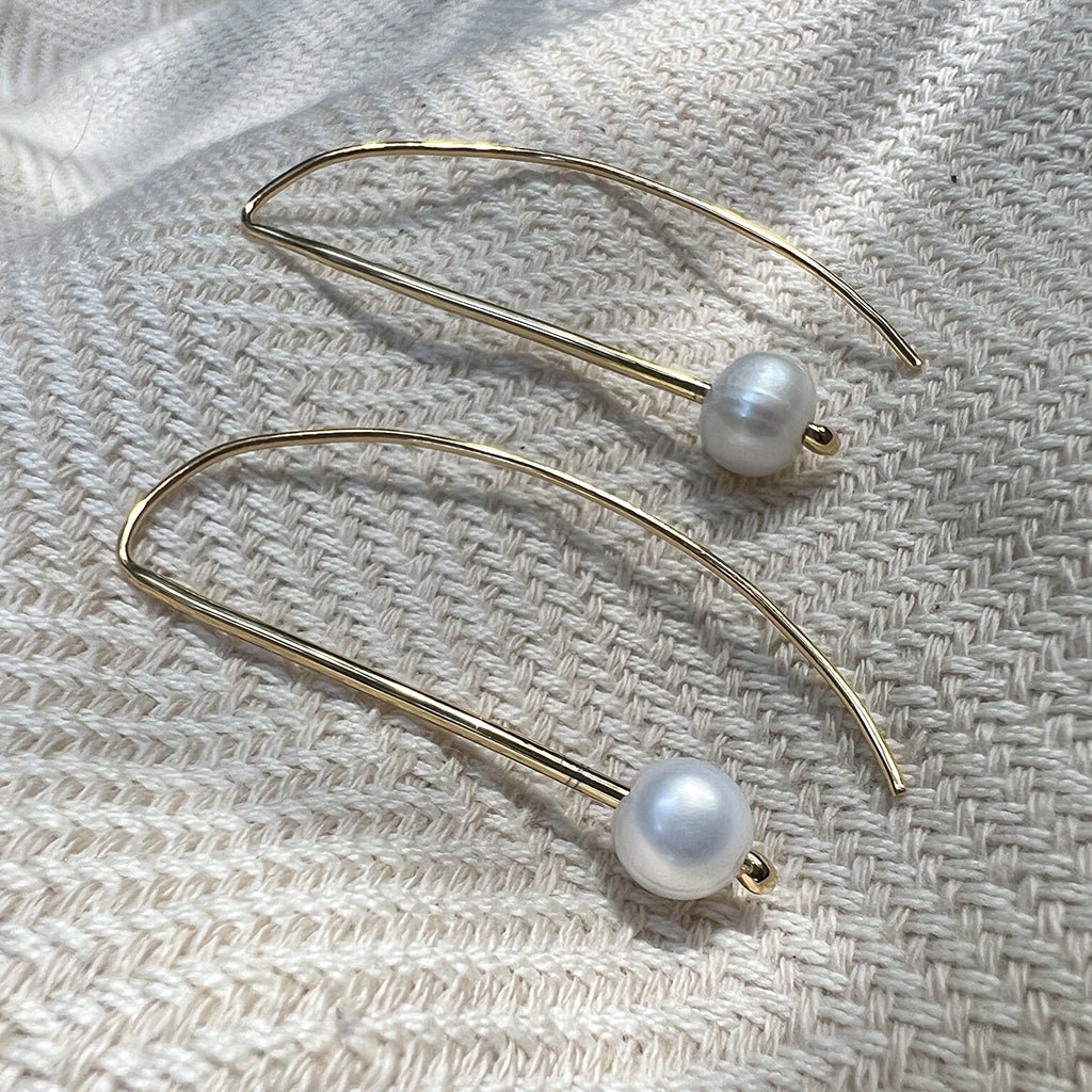 Freshwater Pearl Hook Earrings-2