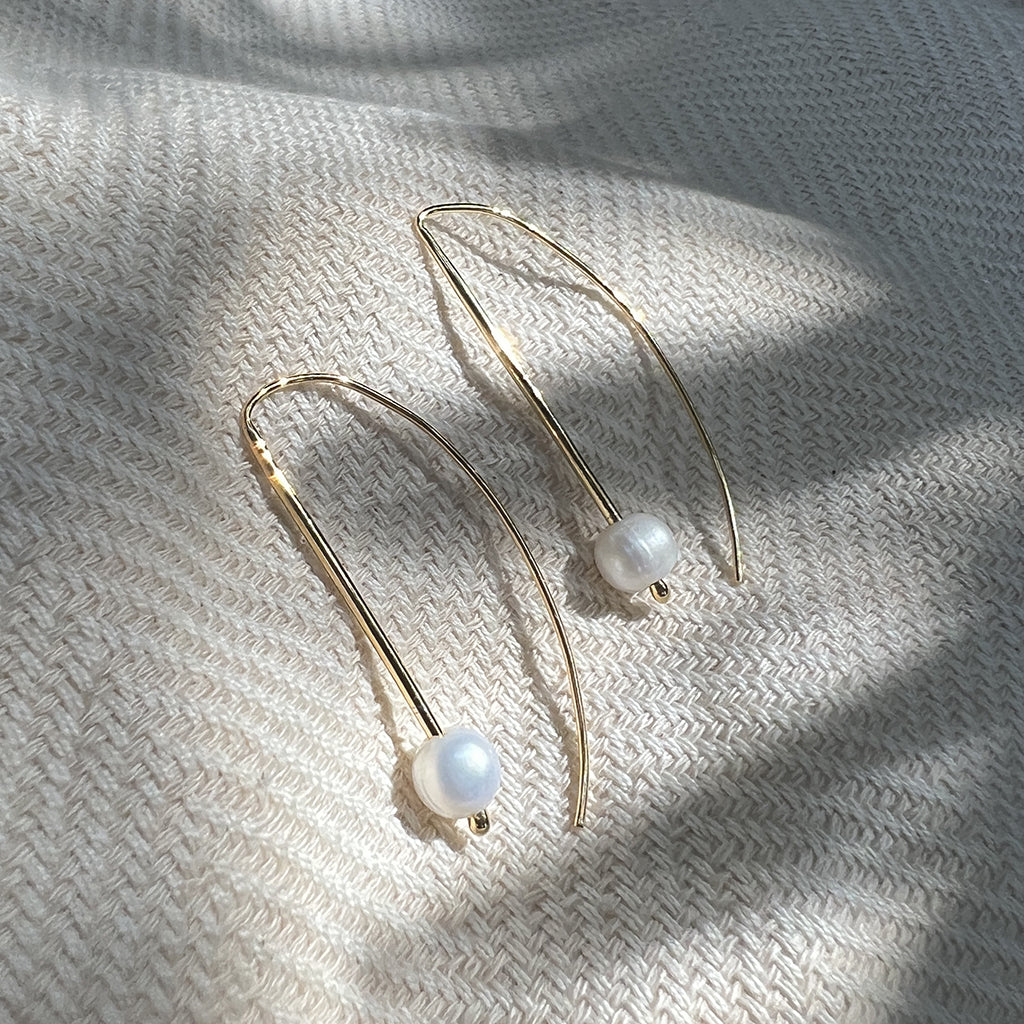 Freshwater Pearl Hook Earrings-3