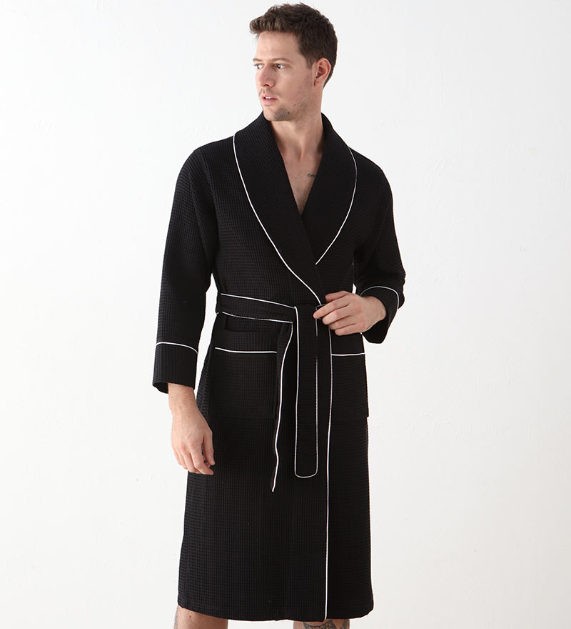 Men's Luxury Waffle Hotel Robe-2