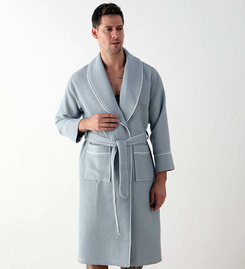 Men's Luxury Waffle Hotel Robe-4