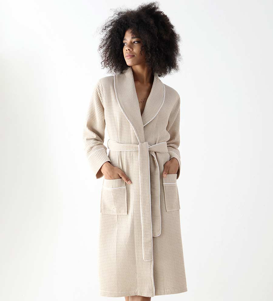 Women's Full Length Waffle Hotel Robe-10