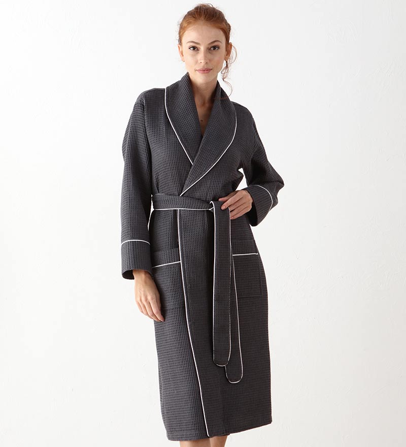 Women's Full Length Waffle Hotel Robe-14