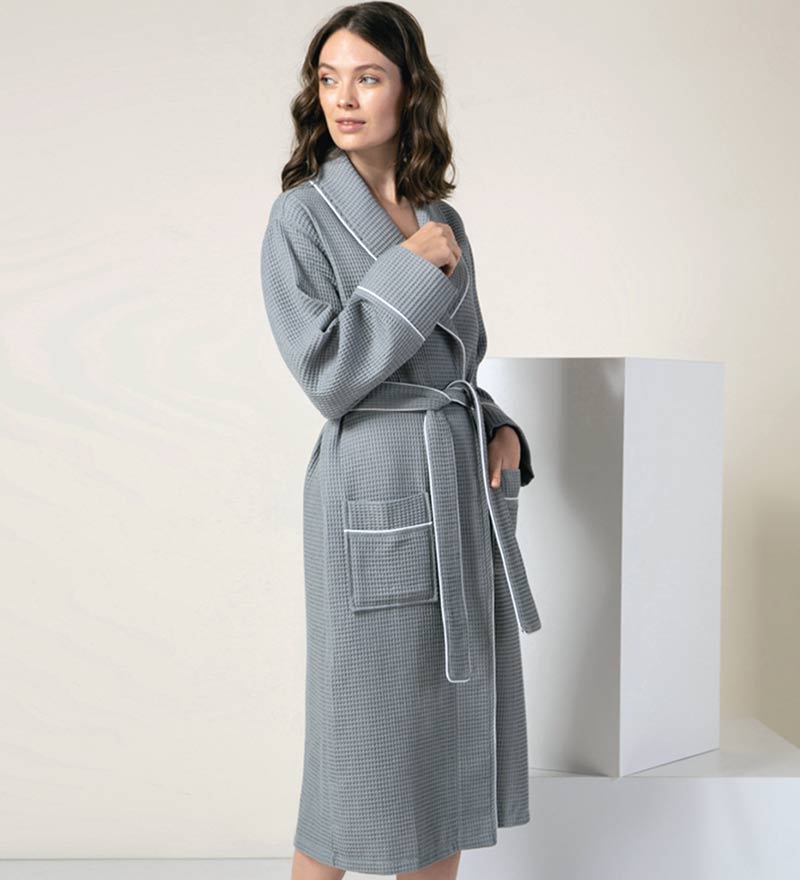 Women's Full Length Waffle Hotel Robe-4