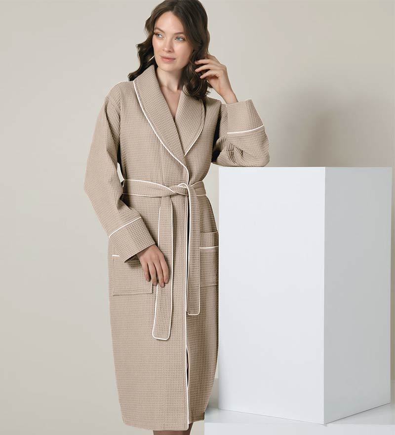 Women's Full Length Waffle Hotel Robe-12