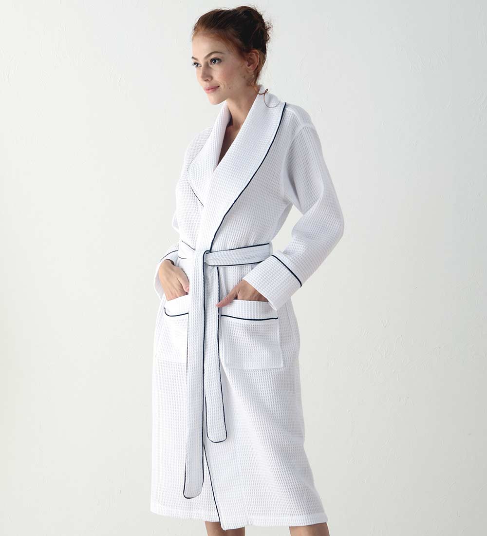 Women's Full Length Waffle Hotel Robe-15