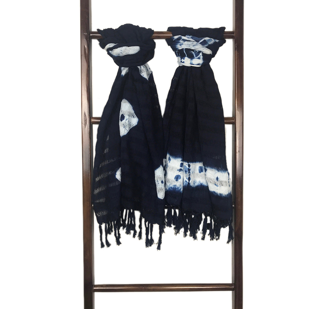 Indigo Eye Stripe Scarf-1