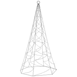 vidaXL Christmas Tree on Flagpole Warm White 200 LEDs 6 ft-1