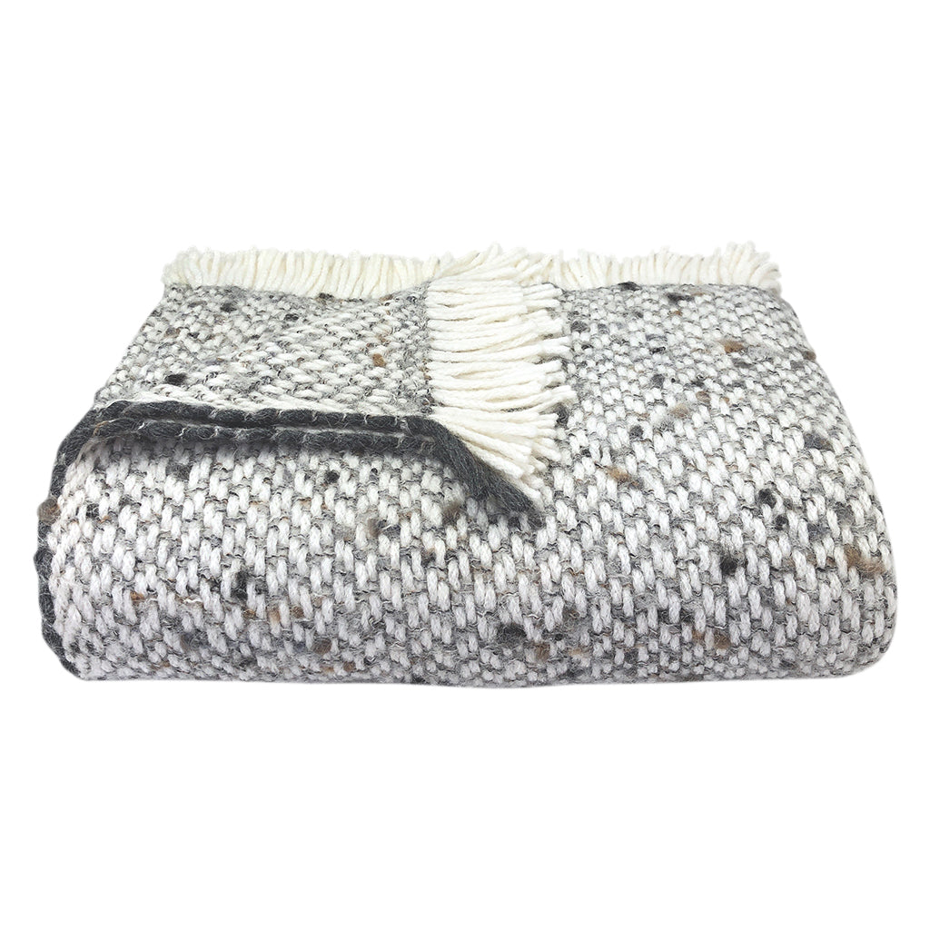 Chunky Gray Weave Alpaca Throw-0