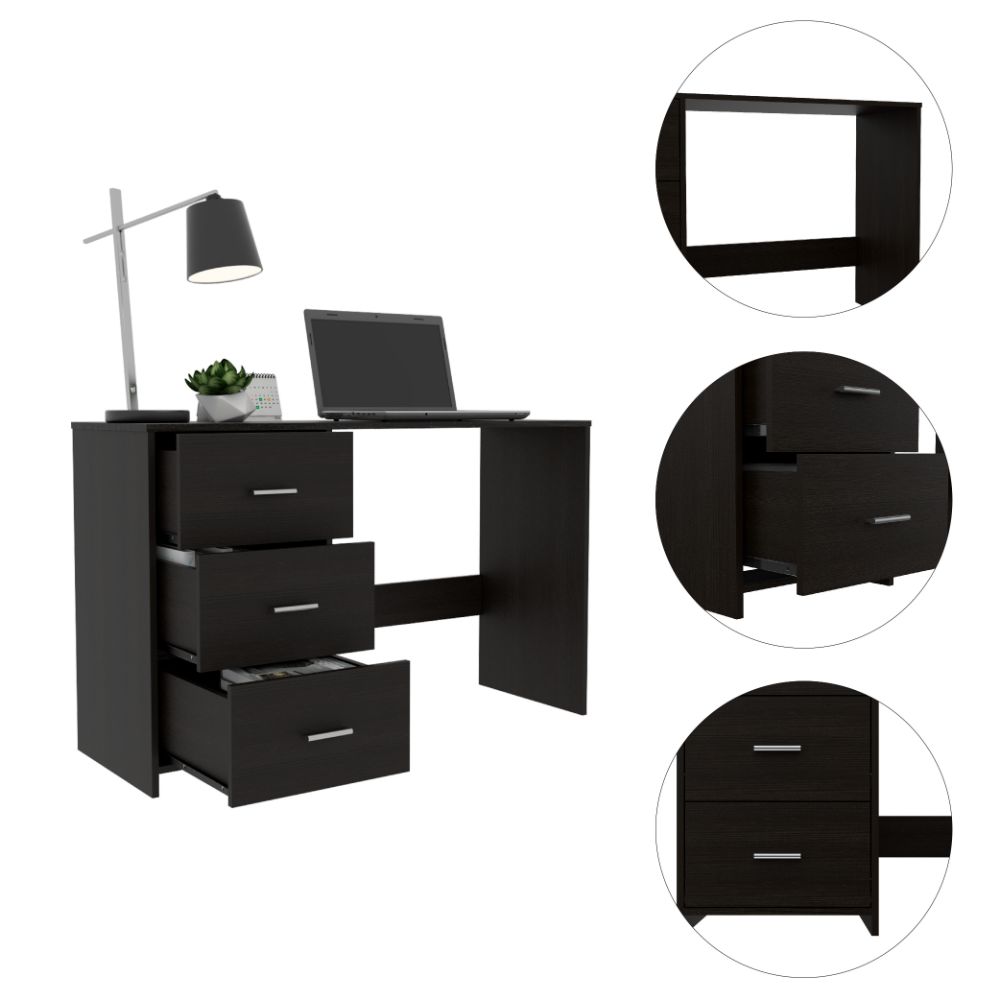 Writting Desk Riverside,Three Drawers, Black Wengue Finish-2