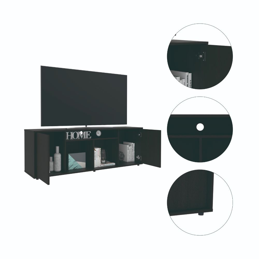 Tv Stand for TV´s up 60" Tucson, Four Shelves, Black Wengue Finish-2