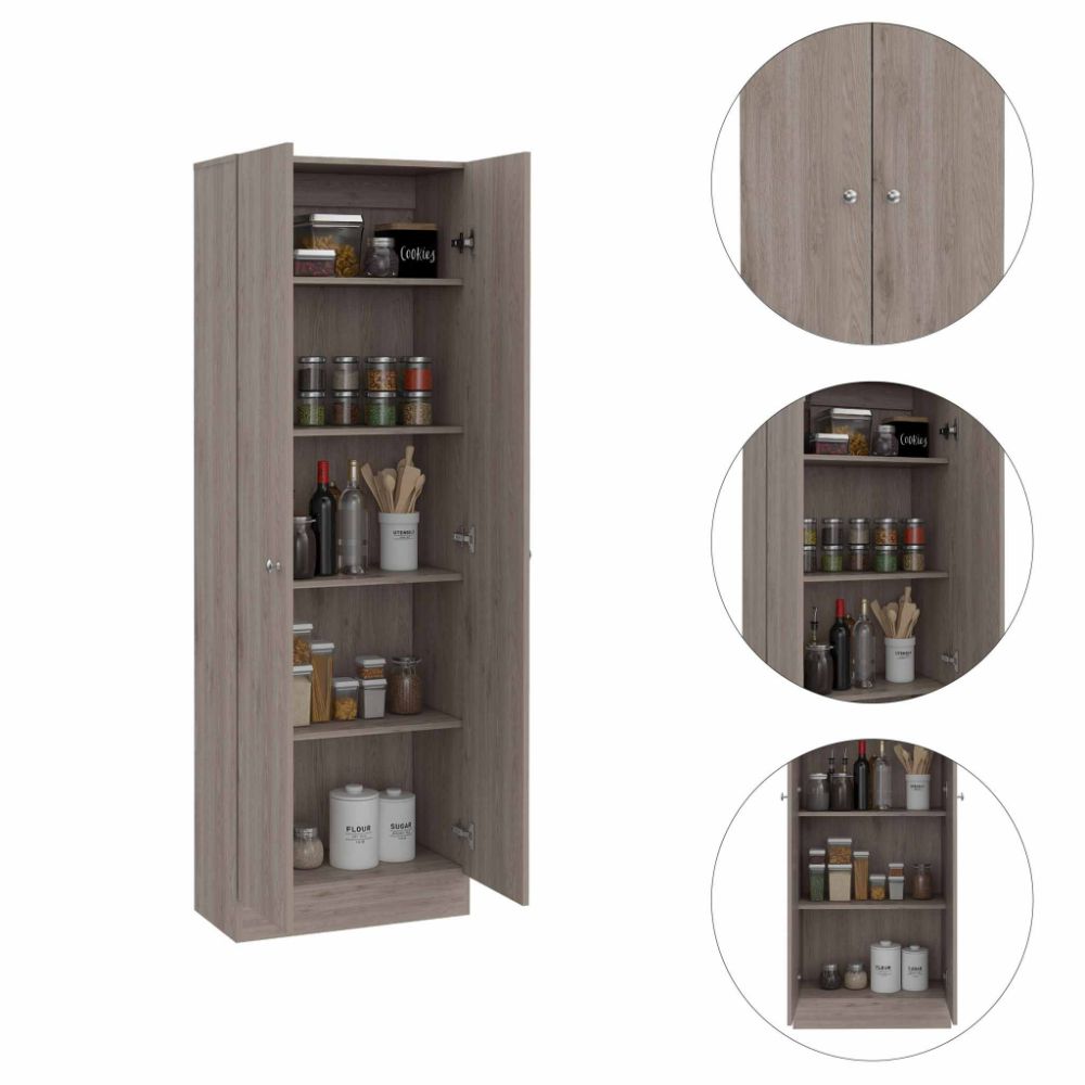 Storage Cabinet Pipestone, Double Door, Light Gray Finish-2