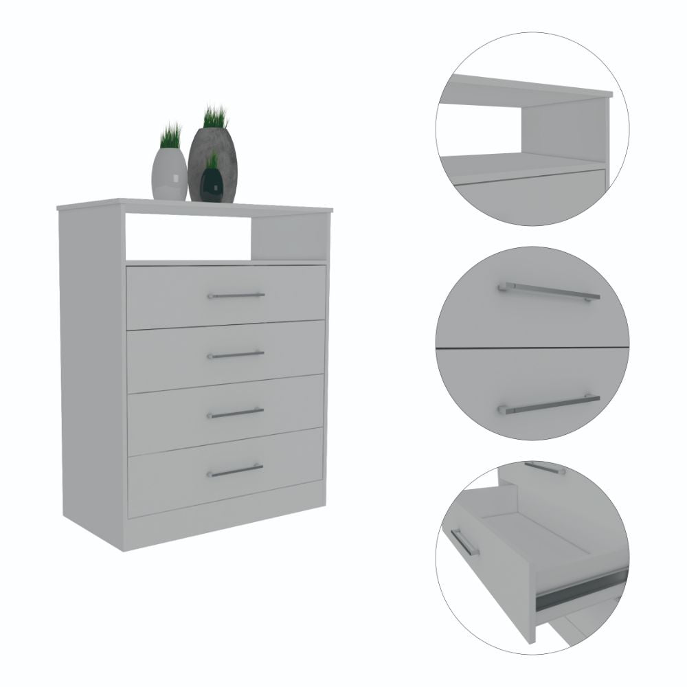 Dresser Atlanta, Four Drawers, White Finish-2